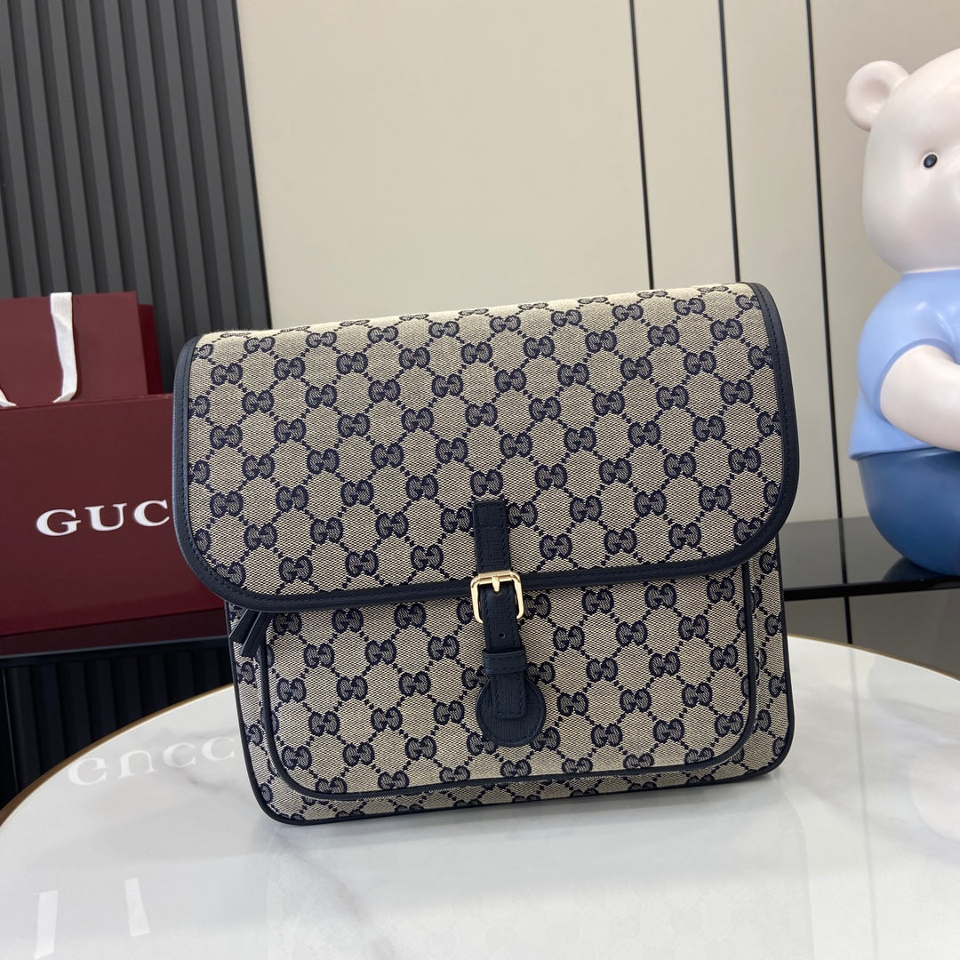 Gucci 古馳兒童GG帆布郵差包