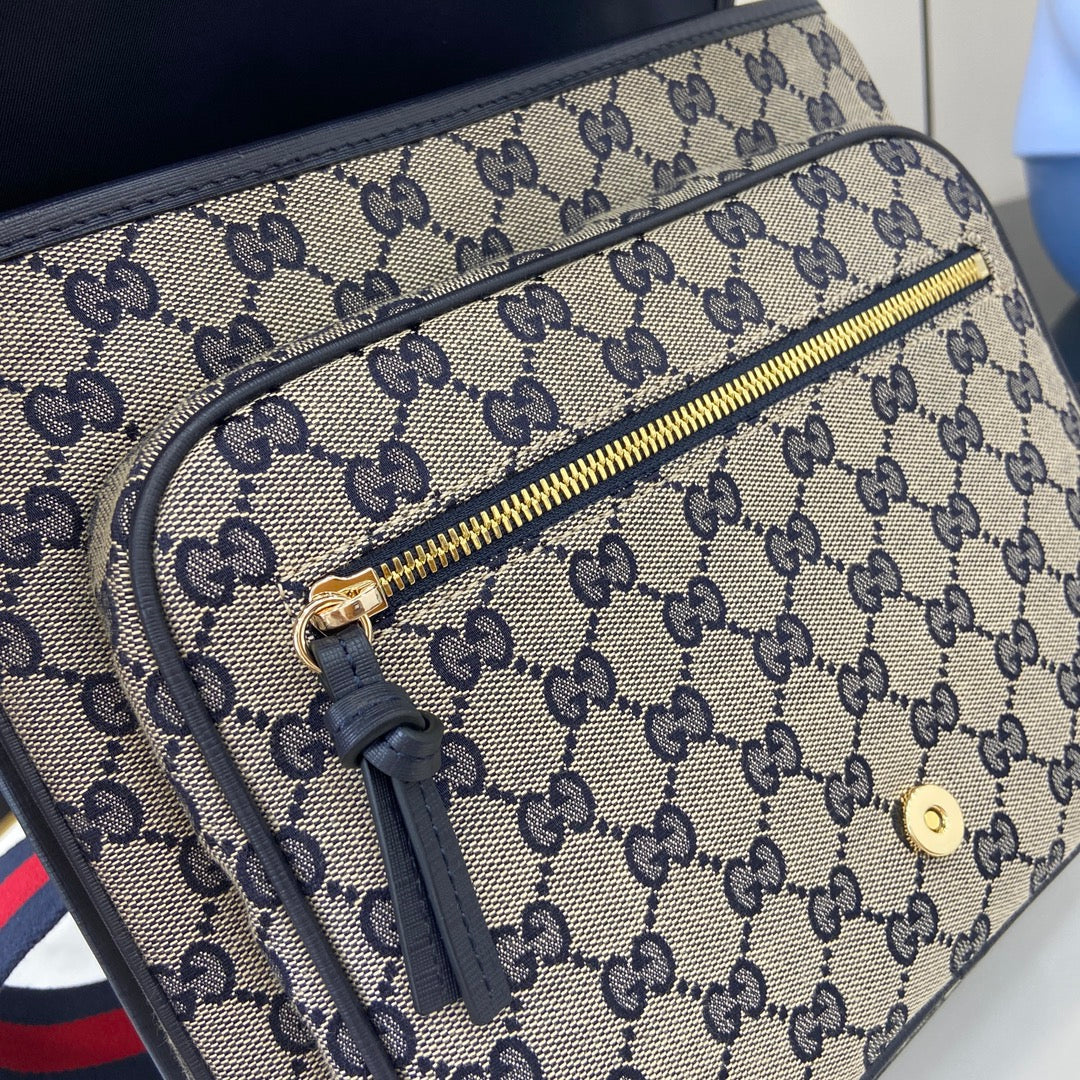 Gucci 古馳兒童GG帆布郵差包