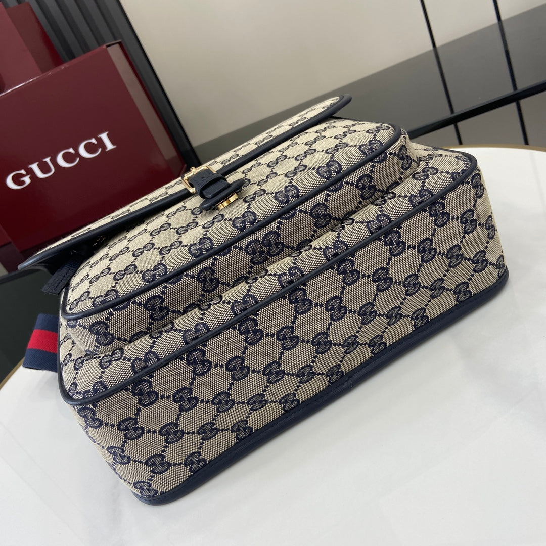 Gucci 古馳兒童GG帆布郵差包
