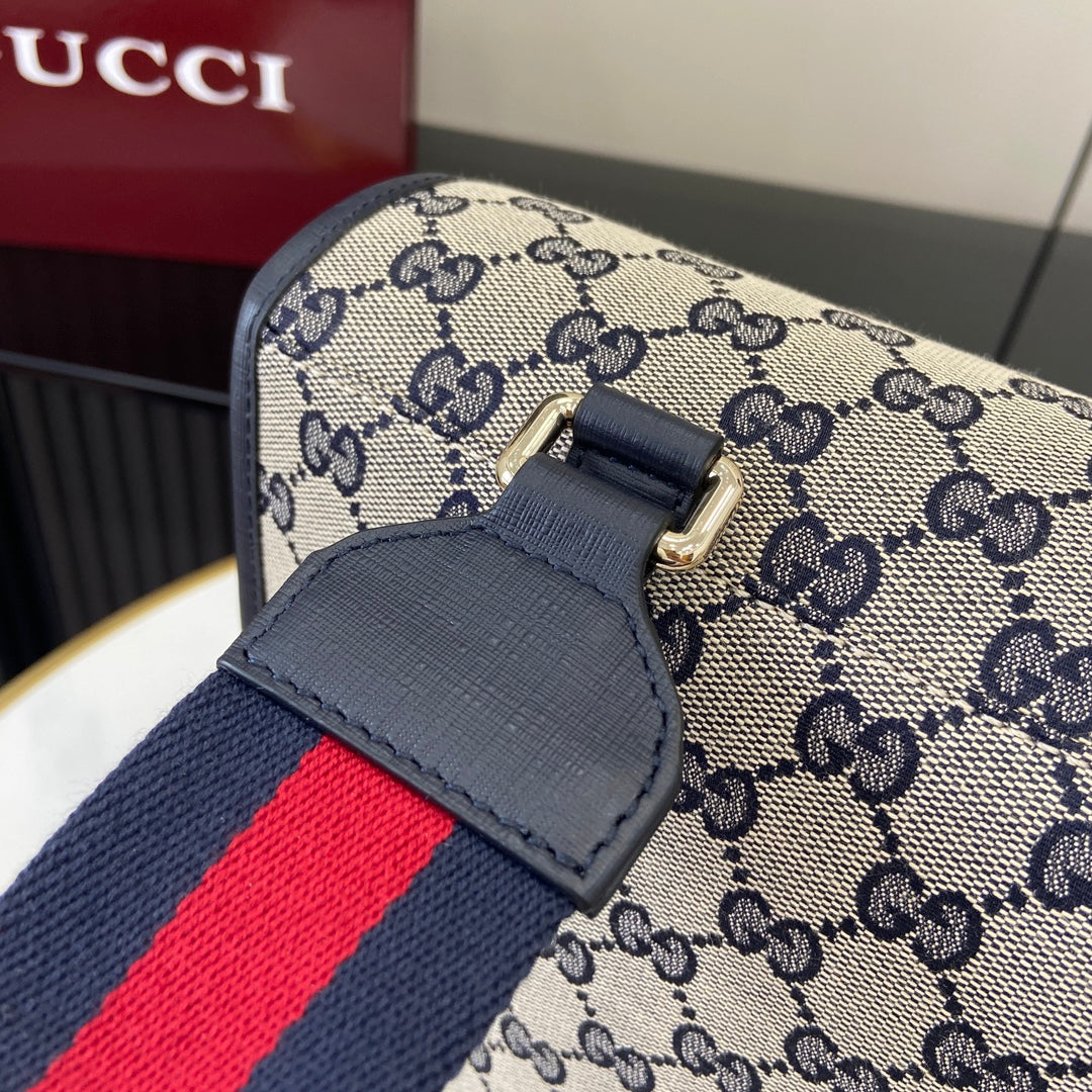 Gucci 古馳兒童GG帆布郵差包
