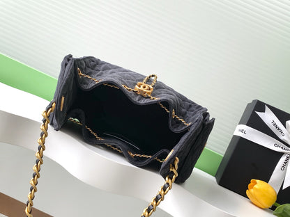 Chanel 香奈兒25p牛仔布嘻哈包