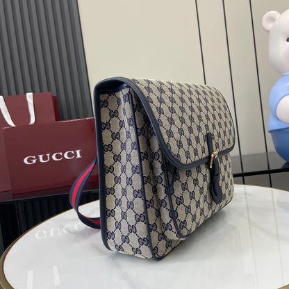 Gucci 古馳兒童GG帆布郵差包