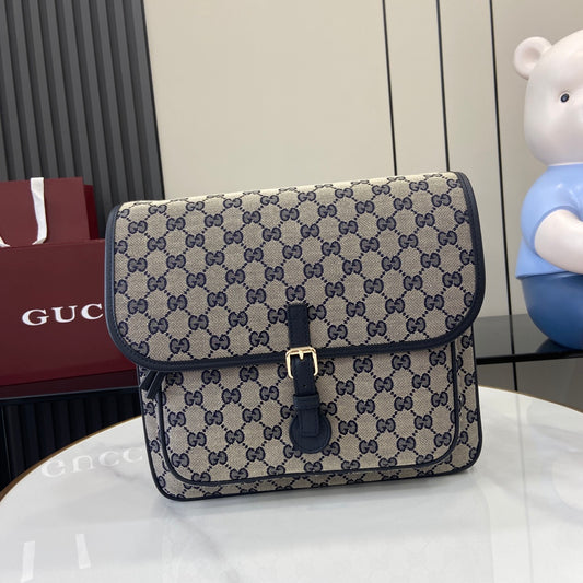 Gucci 古馳兒童GG帆布郵差包