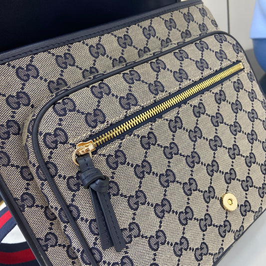 Gucci 古馳兒童GG帆布郵差包